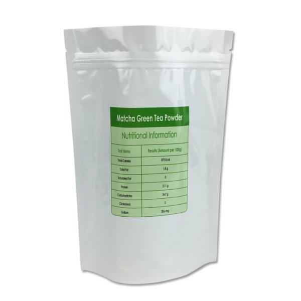 resealable aluminum foil zip lock stand up green coffee tea bag