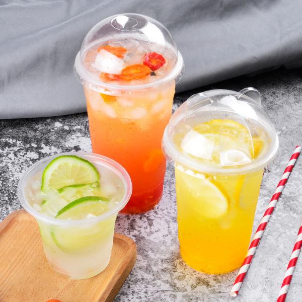 Transparent Disposable Coco U Shape Plastic PP Boba Tea Cup With Lid