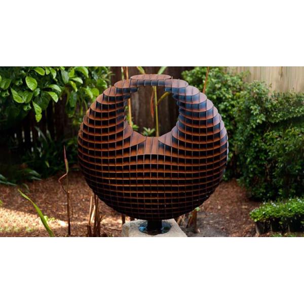Orb Shape Corten Steel Garden Sculpture Artwork Three Dimensional