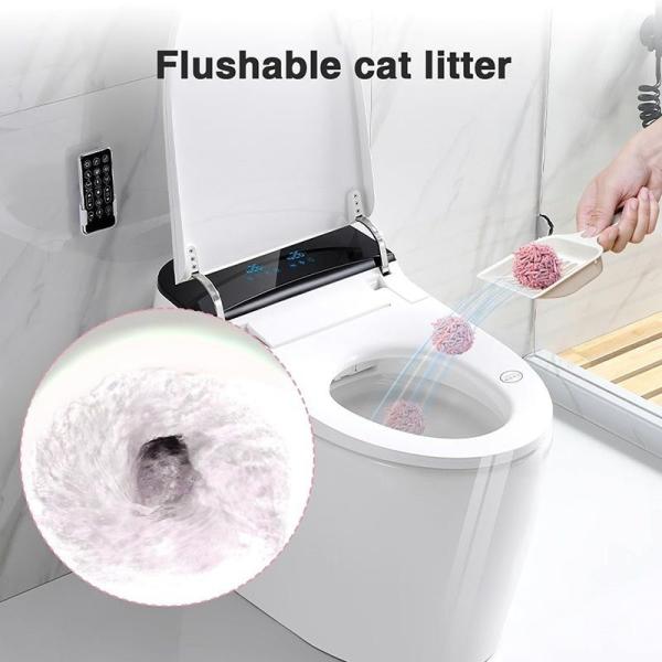 Litière pour chat en tofu pêche - Agglomérante, contrôle des odeurs, jetable dans les toilettes