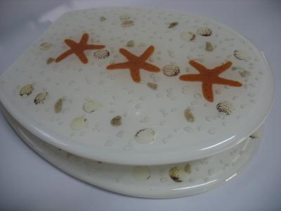 sea star shell toilet seat, poly resin decorate sanitary ware