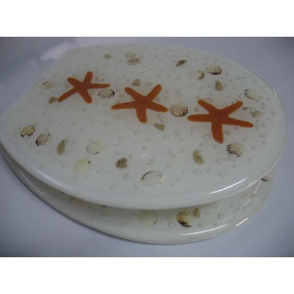 sea star shell toilet seat, poly resin decorate sanitary ware