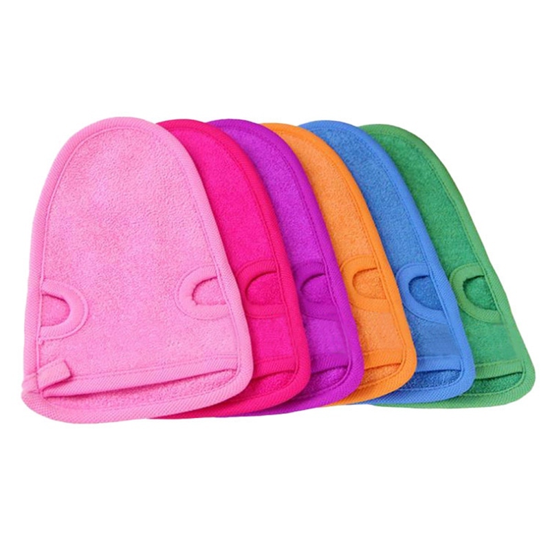 Modern 22x12cm Bamboo Exfoliating Gloves For Spa Treatment Skincare Product Lines