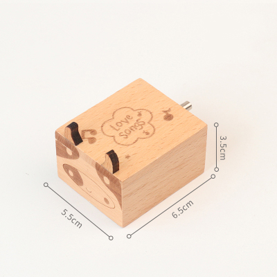 Christmas Holiday Wooden Jewelry Music Box with Silk-Screen Printing and Burned Design