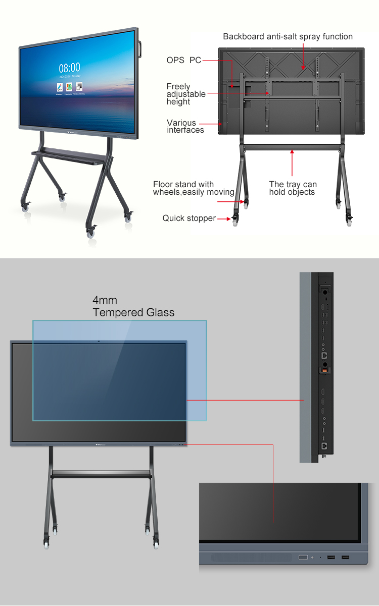Плоский экран 86 цифров взаимодействующий Whiteboard взаимодействующего дисплея дюйма электронный взаимодействующий