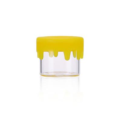Wide Neck 6ml Glass Concentrate Jar Clear Silicone Concentrate Jar