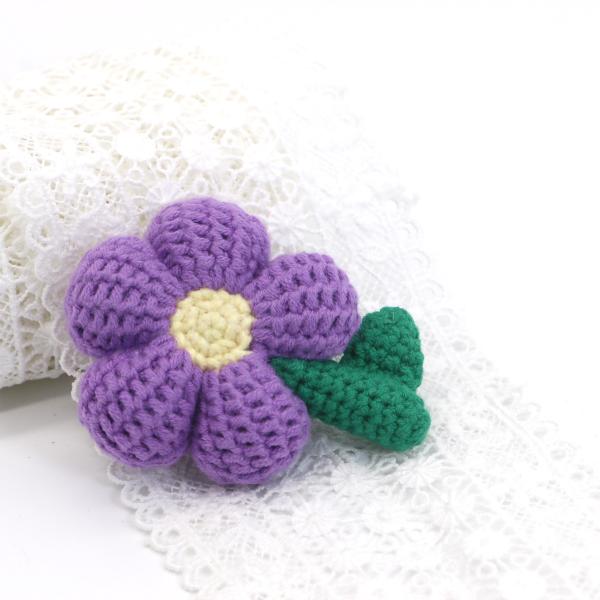 3D Doll Key Chain Purple Wool Manual Flower For Clothes OEM ODM