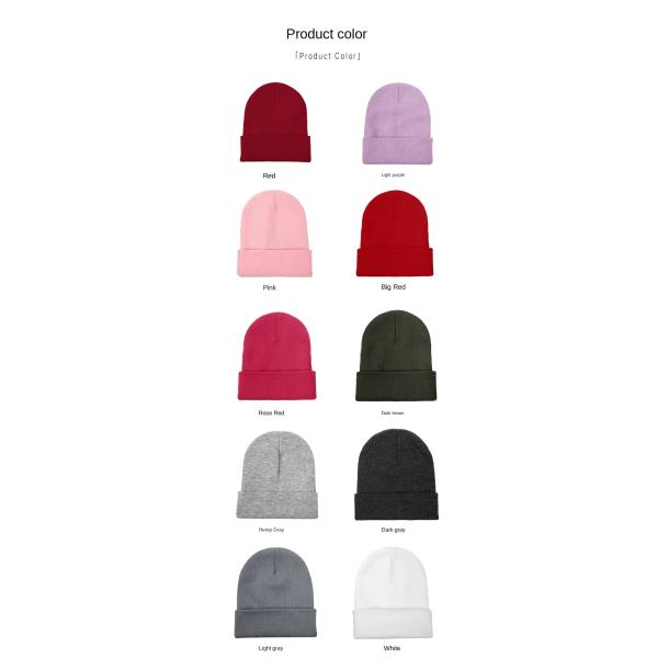 Custom Logo Embroidery Unisex Acrylic Knit Cuffed Cap Warm Winter Knit Hats Beanie for SKI
