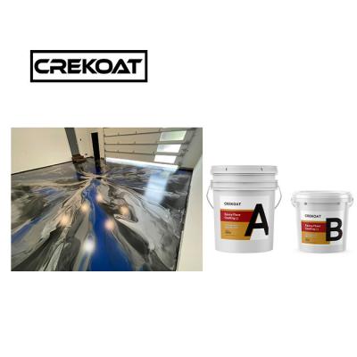 Viscosidade Pintura de piso de ouro metálico 1 mm Preto Revestimento de piso epóxi Sem costura