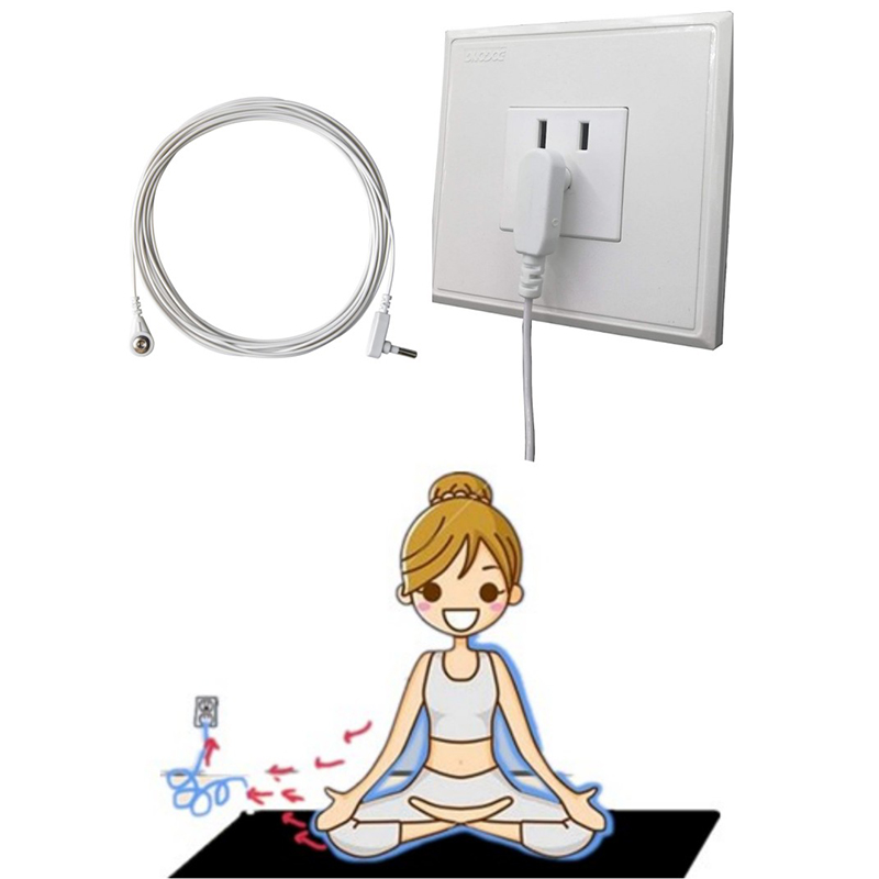 Custom Logo Yoga Mat, Exercise Fitness Pad for Grounding With 15ft Cord Earthing Grounding Mat