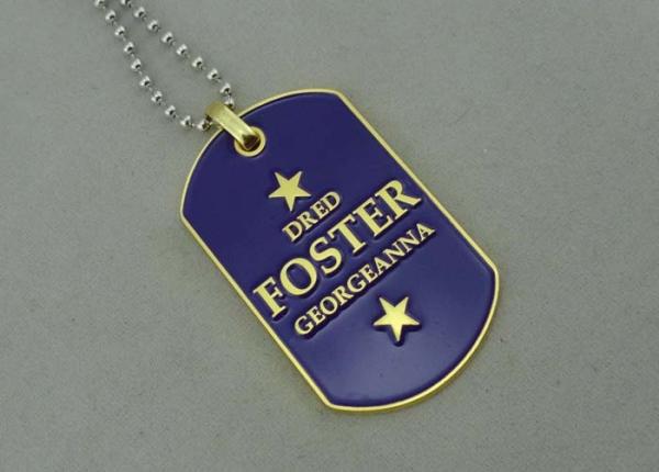 Die Casting Personalised Dog Tags , Zinc Alloy Material , Gold Plating