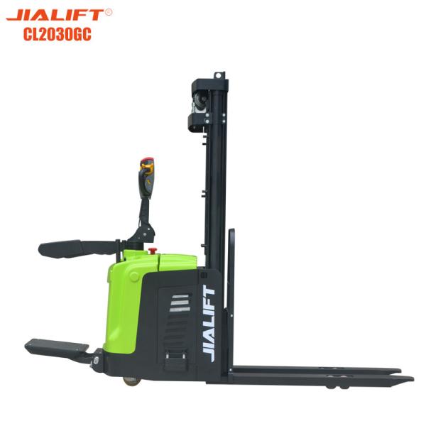 Adjustable Electric Stacker Rated Traction Weight 2000kg 3030mm Motorized Stacker