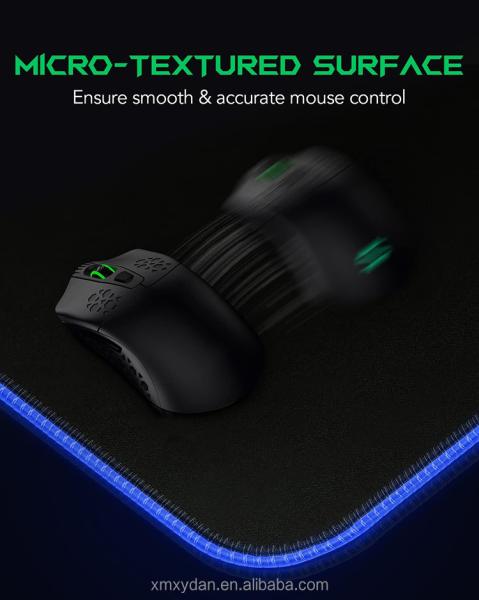 Gaming Style RGB Luminous Mouse Pad with XXL Size Customizable Design Rubber Base