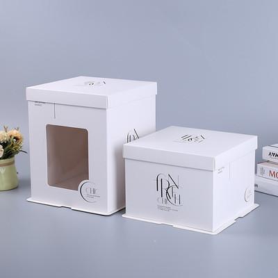 4 Inch Mousse Cake Kraft Paper Food Takeaway Boxes Thickened Open Window