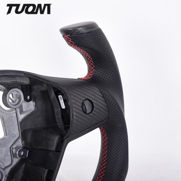 New Style Tesla Yoke Auto Steering Wheel Flat Bottom Perforated Leather