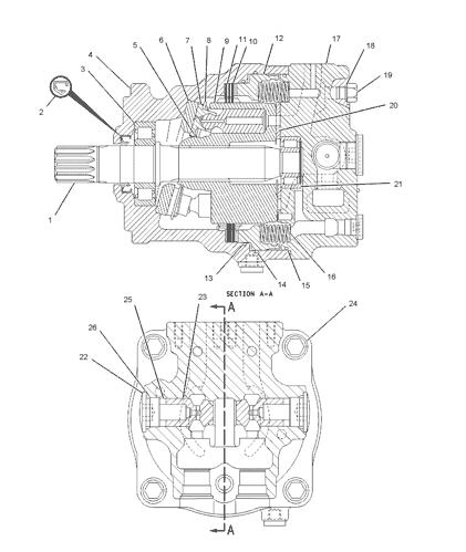 188-4164 мотор качания экскаватора  цилиндрового блока бочонка 1884164 M5X180
