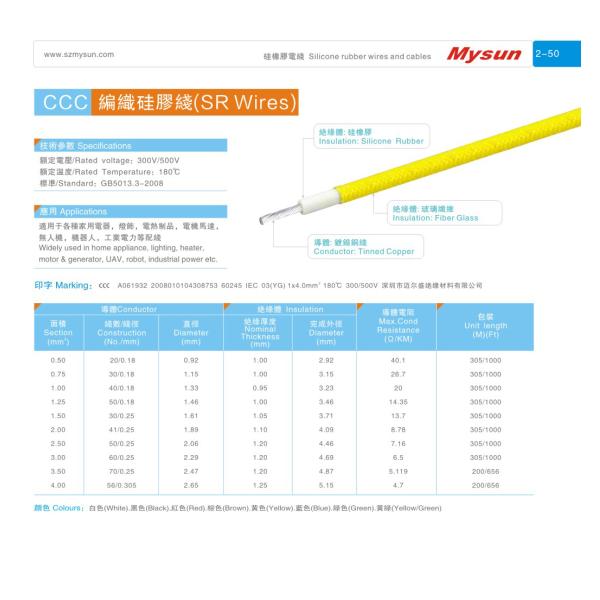 Подогреватель силы желтого света изолированных проводов силиконовой резины CCC 300V/180C промышленный