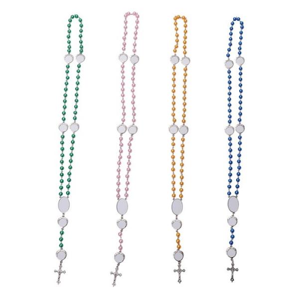 Custom Rosary Necklace Jewellery Blanks Sublimation Blank Rosary Beads Necklace