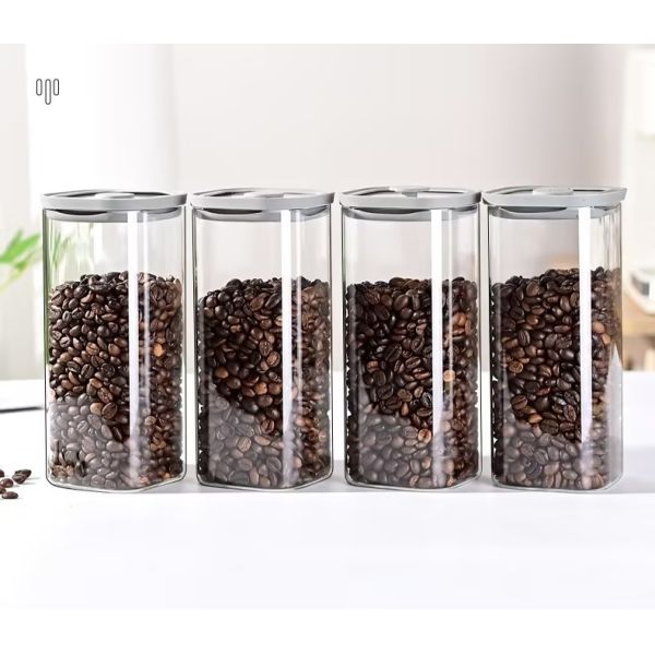 OEM Clear Borosilicate Glass Jar Airtight Food Storage Canister Refrigerator Organize