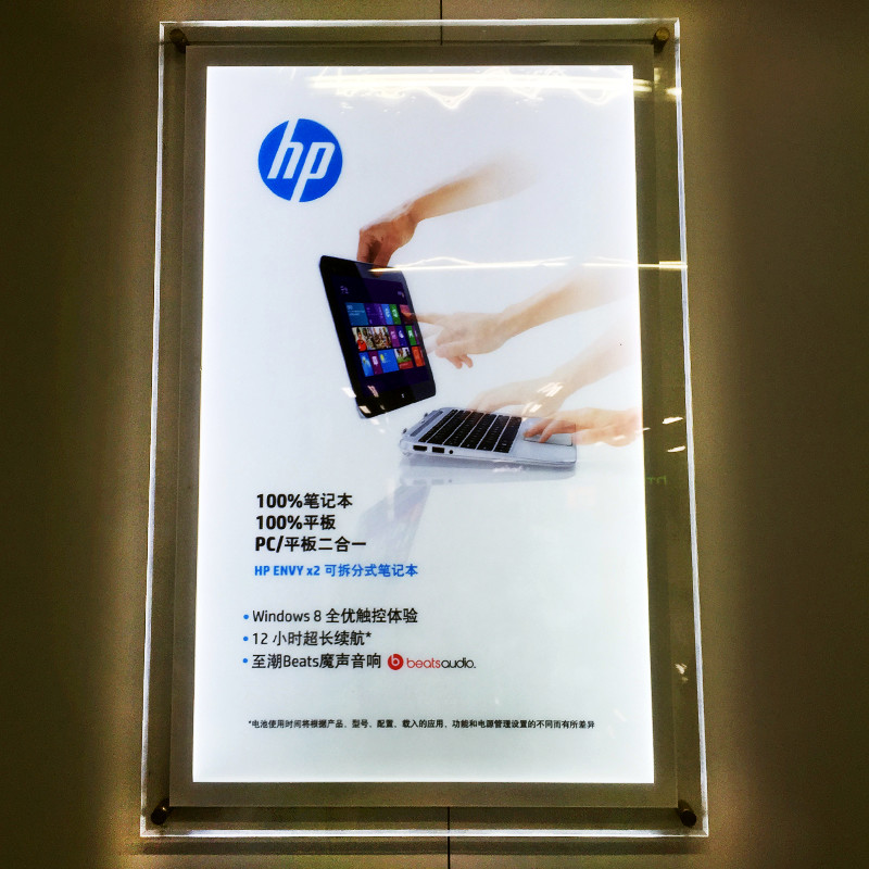100cm привело Signage светлой коробки Frameless имущества Signage светлой коробки акриловый