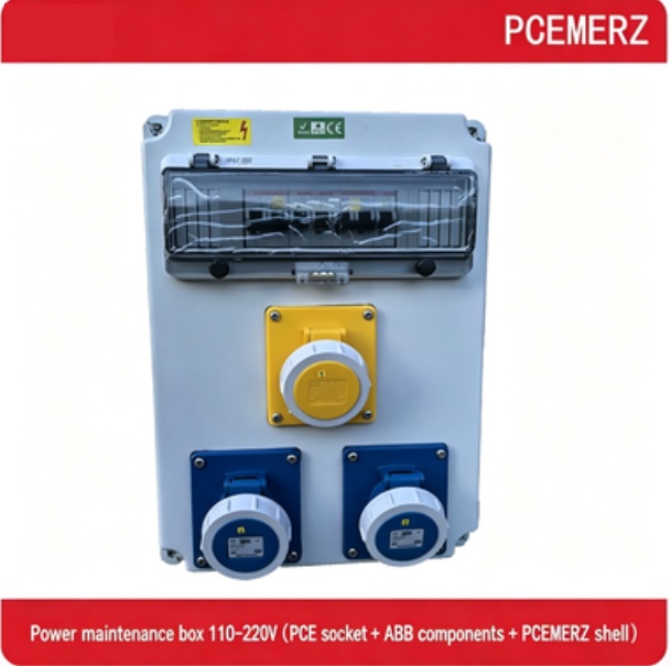 PCEMERZ Industrial Socket Box Power Maintenance Box IP67 Rated 380V Plastic Plug with Socket