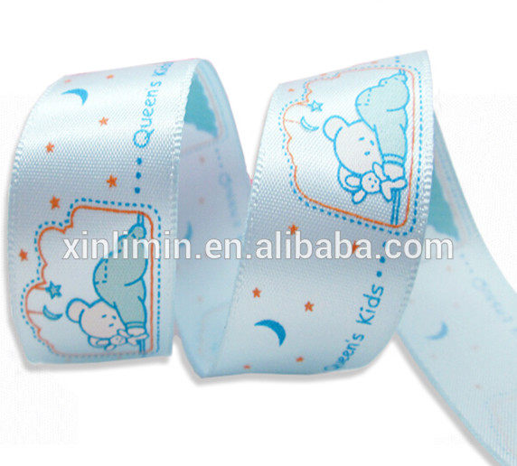 Solid Color Personalized Silk Screen Printed Logo Gift Packing Double Face Satin Ribbon