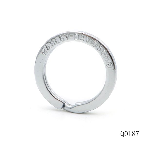 Carbon Steel Flat Key Rings Chrome Matte Black Key Ring 30mm