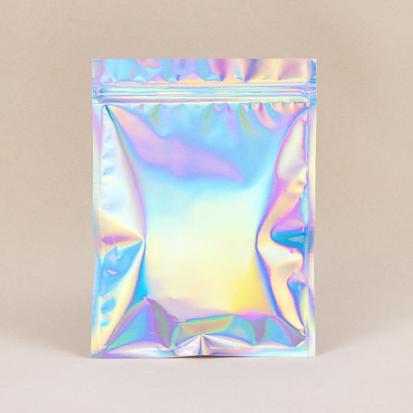 A folha reusável brilhante dos sacos Resealable plásticos pequenos da prova do cheiro ensaca a composição holográfica