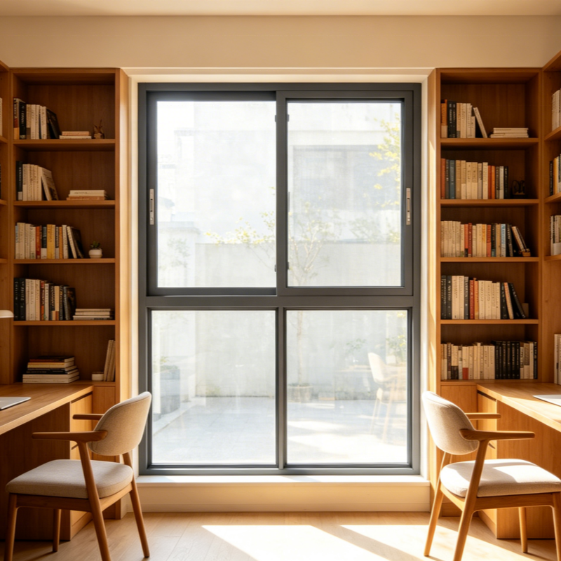 Customized Aluminum Alloy Frame Sliding Windows Modern Manual Double Glass for Bedroom Bathroom Villa Hotel