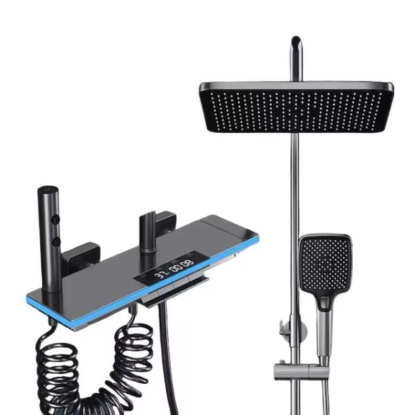 Bathroom Wash LED Digital Shower Mixer with Chrome Finish and Thermostatic System