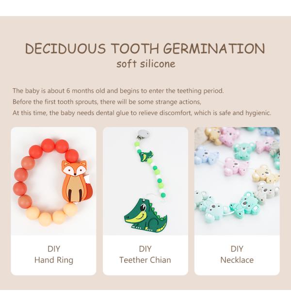 Младенец Teether силикона диаманта мультфильма, не токсические кольца прорезывания зубов силикона