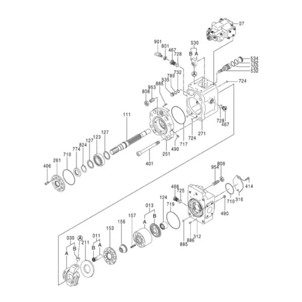 Прибор гидравлического насоса с зубчатой передачей насоса 4633474 экскаватора ZX450-3 пилотный