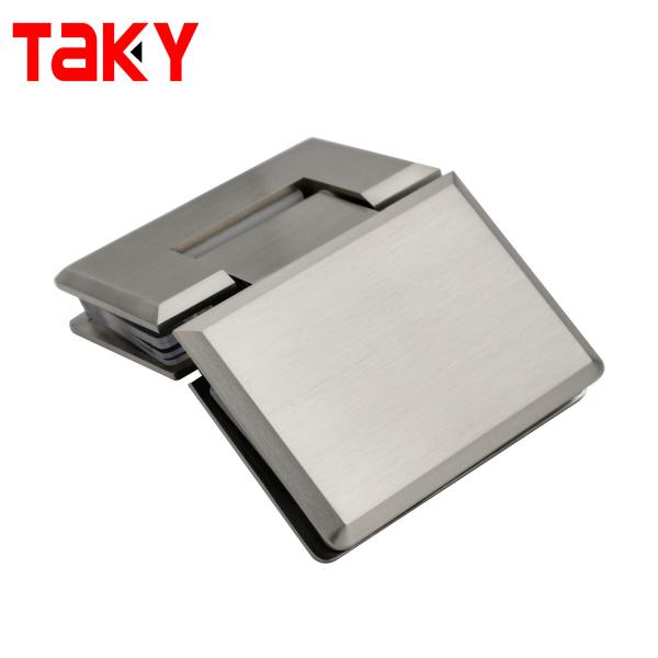 Brushed Nickel Glass Hinge 135 Degree Opening Angle Ideal for Glass Shower Enclosures