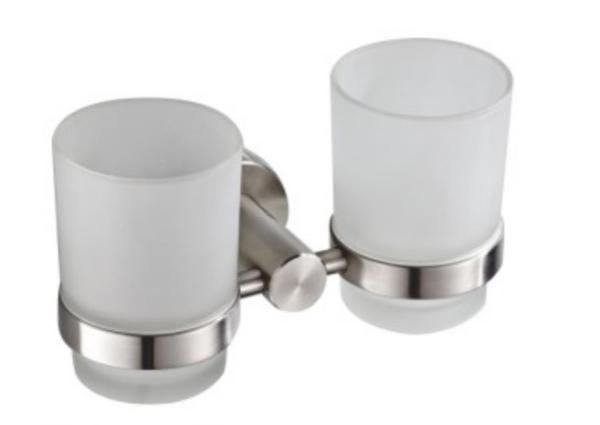 Double tumbler holder83304(7058)-Brush&polish&Round & Stainless steel 304&&,glass for bathroom&kitchen,sanitary