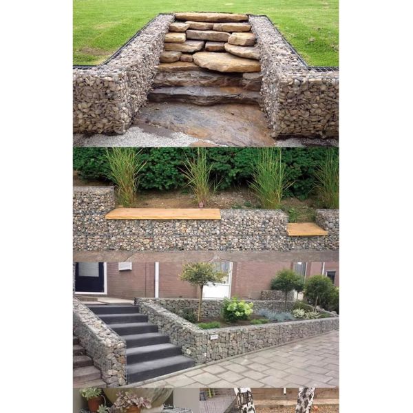 Gabion Mesh Wire Wall Panel, Galvanized Steel Gabion Wall With Covers, Garden Stone Wire Basket Fencing Gabion Mesh Wire Wall with Covers Galvanized Steel Garden Stone Wire Basket Fencing Patio