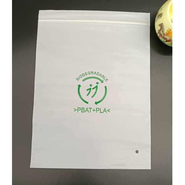 Eco-Friendly PBAT+PLA Biodegradable Resealable Zipper Bag Compostable Strong Seal Storage For Small Item