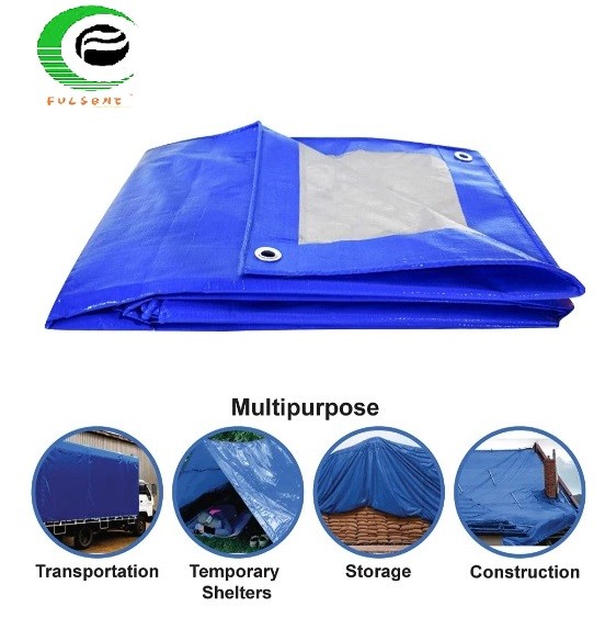 Blue / Silver Light Duty Tarpaulin Waterproof 85-120GSM