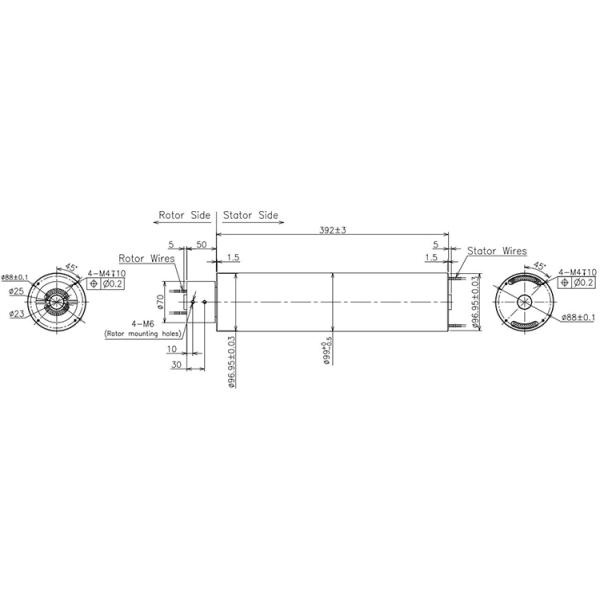 122 longitud industrial del alambre del anillo colectando de los circuitos 1500m m para el equipo militar