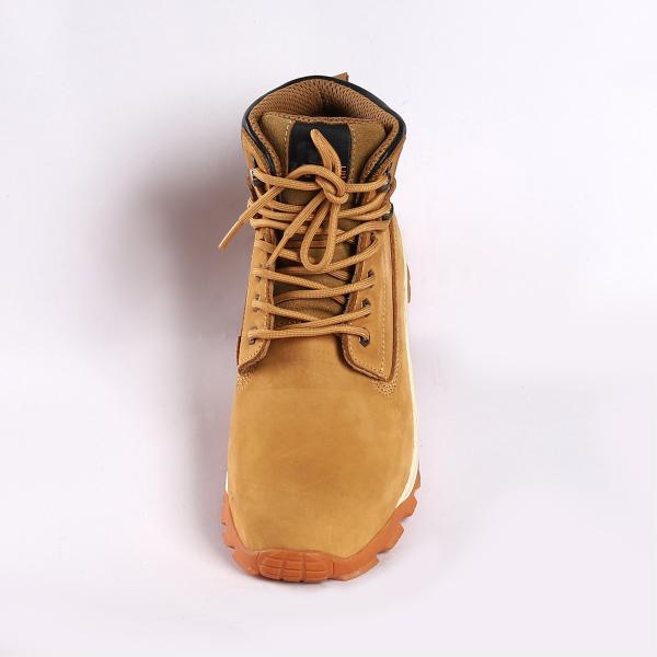 Steel Industry Middle Cut Safety Shoes With Nubuck Cow Leather Upper And EVA Rubber Outsole