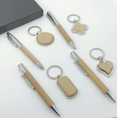 Printed Promotional Business Gifts Exclusive Keychain And Pen Stationery Gift Set