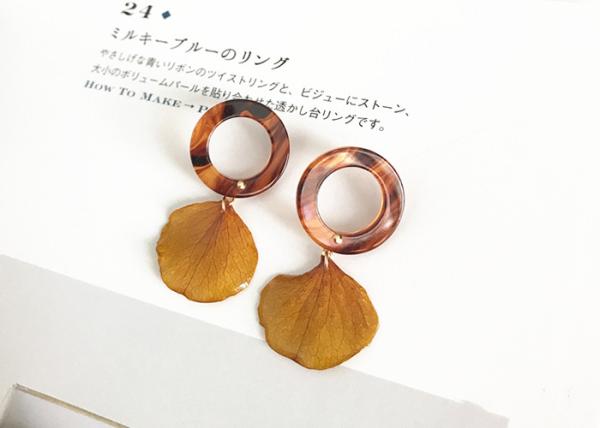 Korea Style Women Elegant Crystal Rhinestone Ear Stud Dry Ginkgo Leaves Cheap Silver Earring