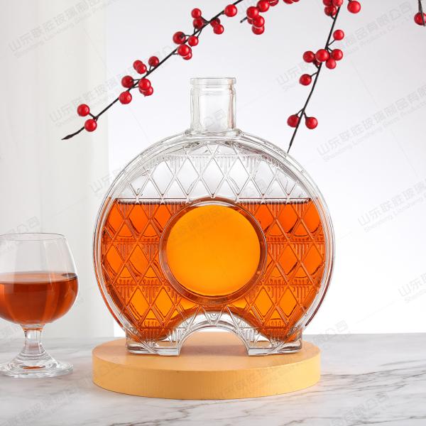 Tipo de vedação da rolha de borracha Decanador de vinho de cristal grande para garrafa de vidro de uísque Xo