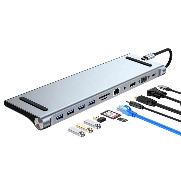 Adaptateur multi-fonctionnel USB de type C 11 en 1 pour ordinateur portable et téléphone portable à un prix abordable