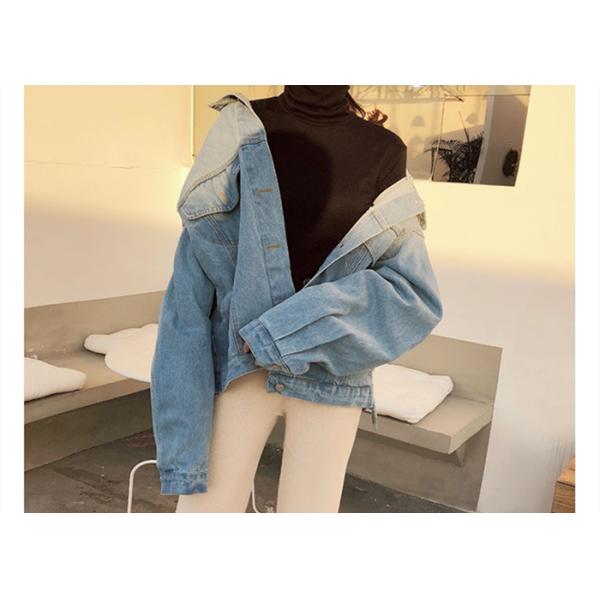 Printed Women ' S Denim Coats & Jackets Light Wash Trucker Over Size Fit