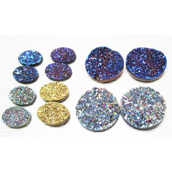 Blue / Gold / Silver Plating Color Round Druzy Agate Jewelry 10mm For Bracelet Ring