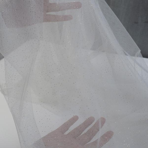 Urdidura macia de nylon da tela do tule de 100% feita malha para vestidos de casamento nupciais