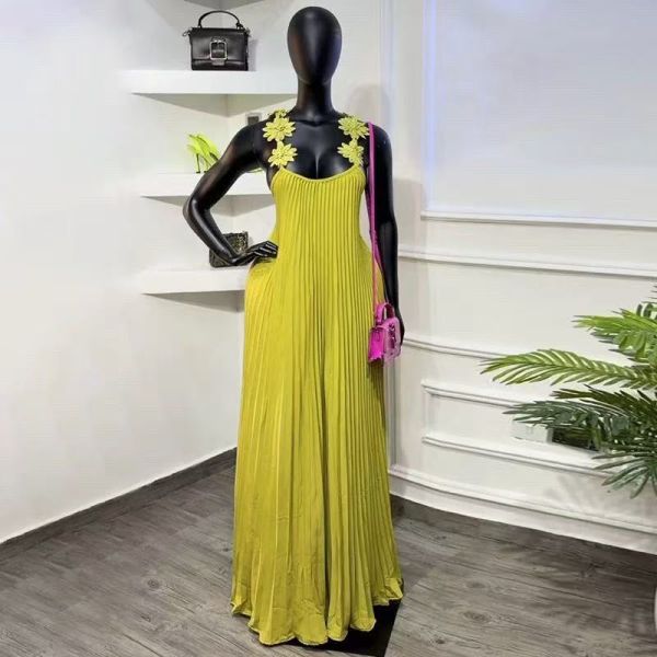 Elegant Petal Hem Maxi Dress - Stylish Long Dress with Unique Floral Detail