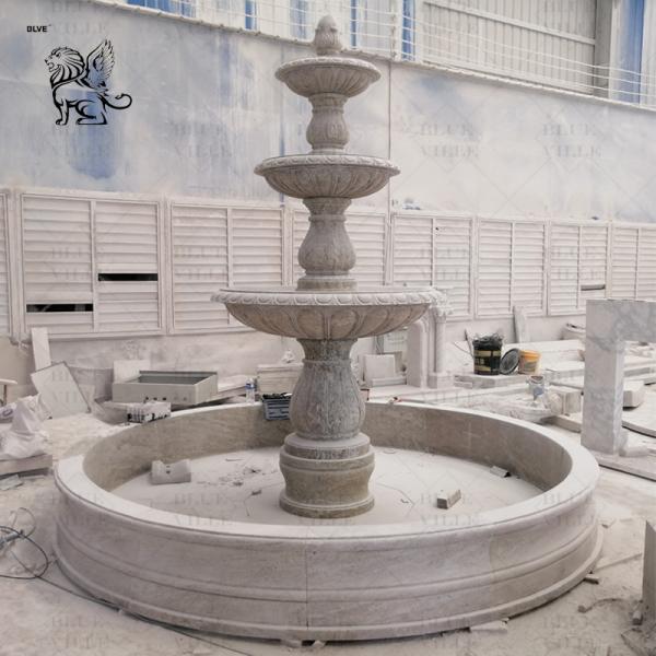 Marble Woman Pouring Water Fountain Outdoor White Stone Yard Naked Lady Fountains Handcarved Italian Garden