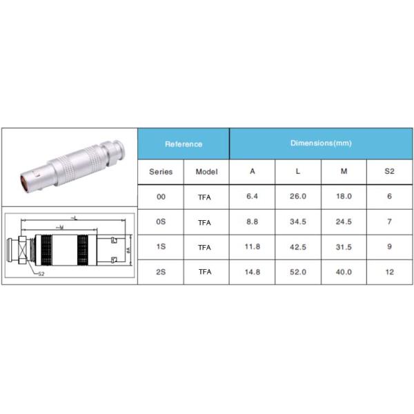 Metal Male Push Pull Electrical Connectors SRD.TFA.0S.303 S Series CE Approved