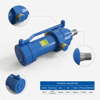 High Pressure CDH1 MT4 125/70-200 Mill Type Hydraulic Cylinder for Steel Mill 250 Bar Heavy Duty Hydraulic Ram


